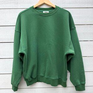 Elwood Oversized Crewneck Sweatshirt, Green, Size Medium